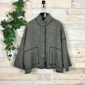 Cameleon Wool Herringbone Sweater Coat XS